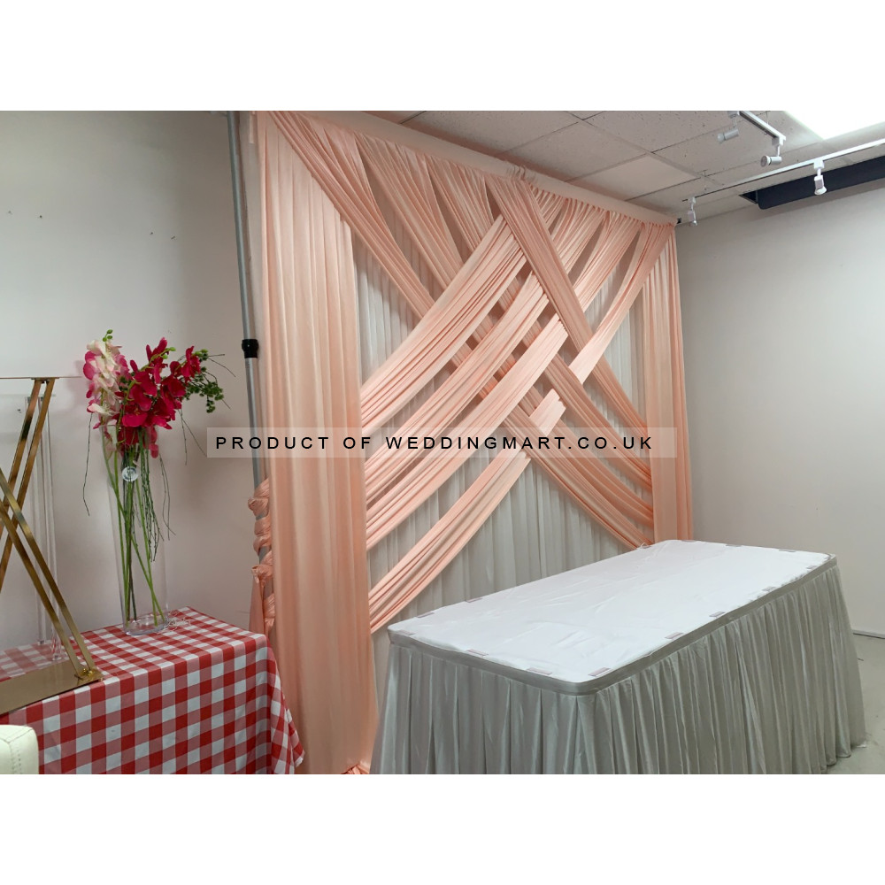 3m (w) x 3m (h) Wedding Backdrop Curtain - White – Wholesale Silk Backdrop Curtains for Wedding Decorators | WeddingMart