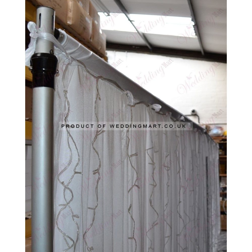 3m (w) x 3m (h) Wedding Backdrop Curtain - White – Wholesale Silk Backdrop Curtains for Wedding Decorators | WeddingMart