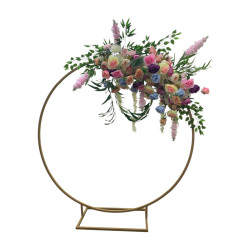 180cm Gold Metal Balloon Hoop Stand | Moongate Arch & Round Backdrop Frame