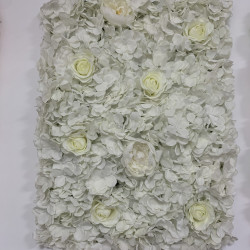 3D Ivory Rose Hydrangea and Peony Flower Wall Panel [Model FLP801] 