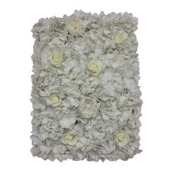 3D Ivory Rose Hydrangea and Peony Flower Wall Panel [Model FLP801] 
