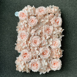 Hydrange and Rose Flower Wall Panel 60x40cm - Peach