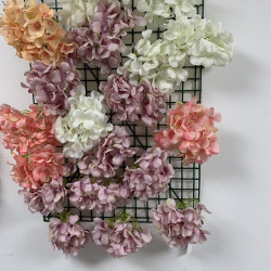15cm Artificial Hydrangea Flower Heads - Bulk Buy Pack of 100 - PINK/CREAM