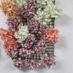 15cm Artificial Hydrangea Flower Heads - Bulk Buy Pack of 100 -CREAM/PEACH