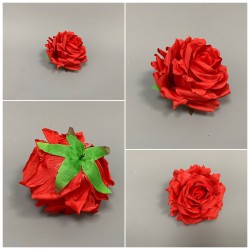 12mm Red Open Rose Heads - Pack of 12