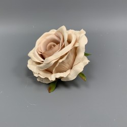 12mm Brown Open Rose Heads - Pack of 12