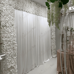 Artificial Hydrangea Flower Wall Panel - Bridal White